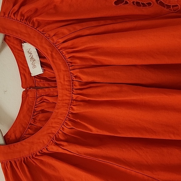 Banjanan Women's Rada Sunset Orange Eyelet Blouse Size Small - Picture 15 of 16